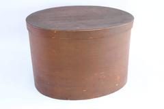 Large Red-Painted and Putty Decorated Covered Storage Box, 19th-Century