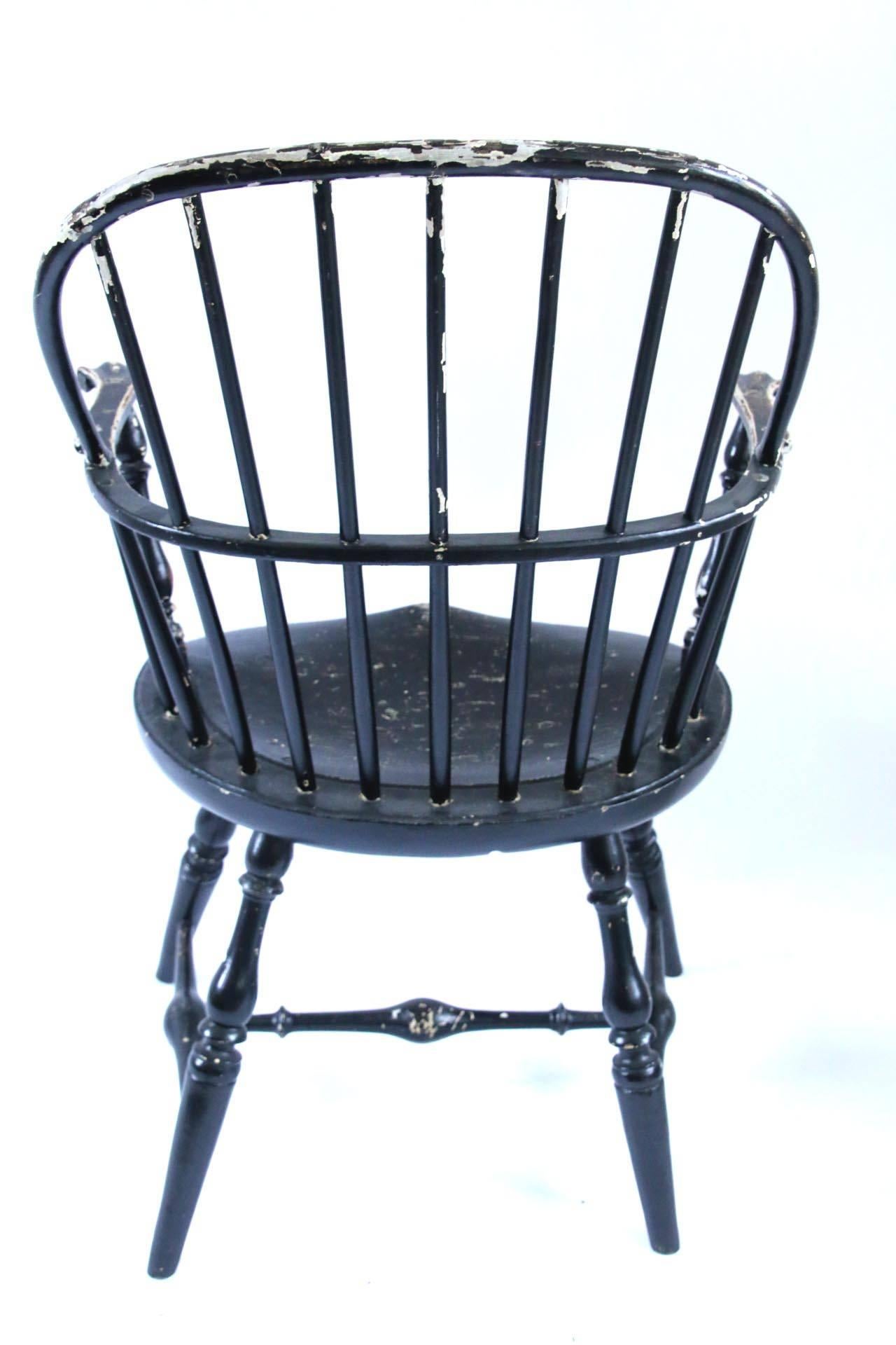 18th Century Pennsylvania Knuckle Arm Windsor Chair 3