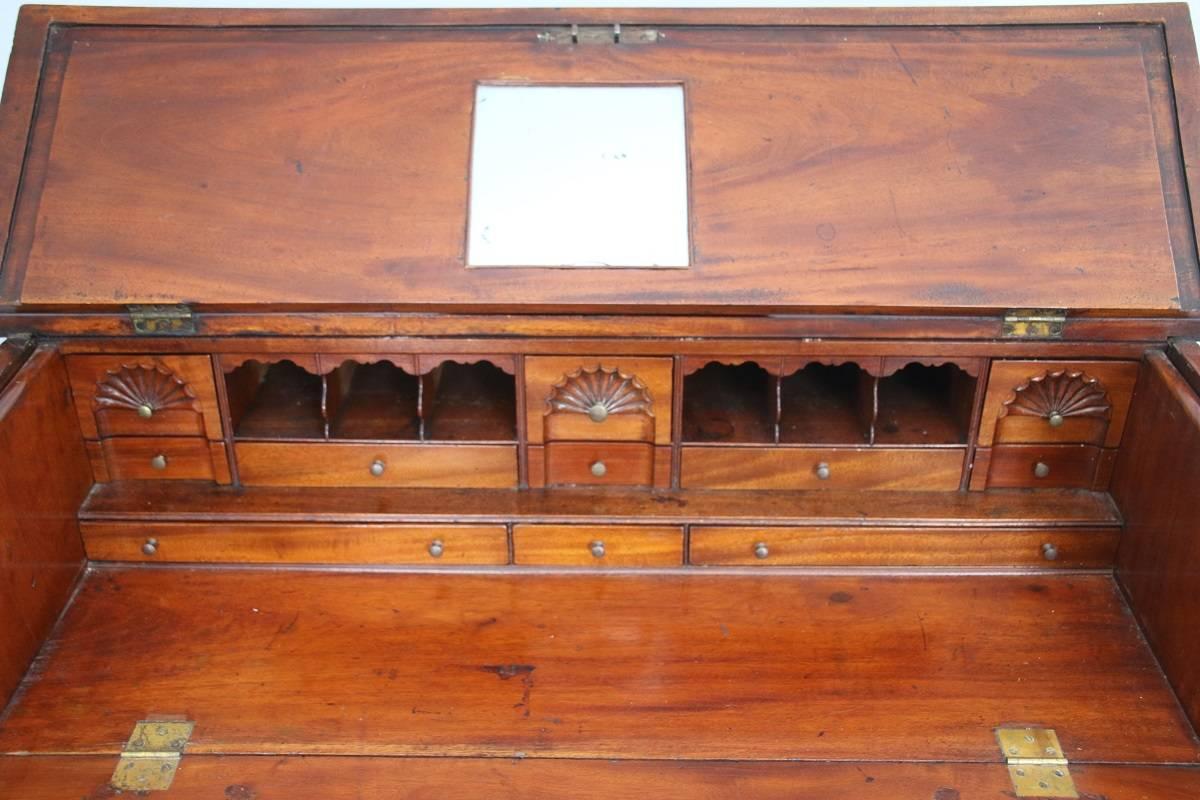 Rare Form Rhode Island Chippendale Mahogany Desk For Sale 1