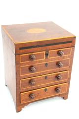 Early 19th Century Miniature Lift Top Dresser Form Jewelry Chest