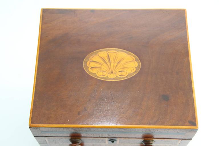 Early 19th Century Miniature Lift Top Dresser Form Jewelry Chest For