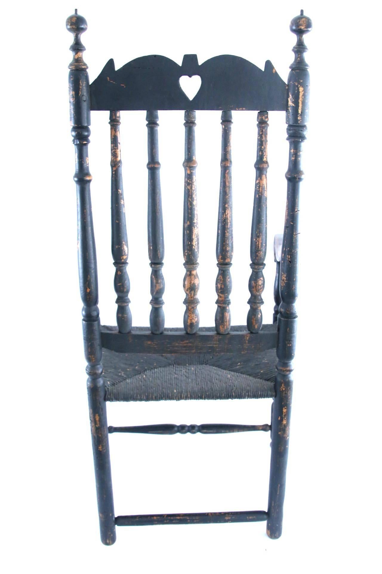 American 18th Century New England Banister-Back Armchair For Sale