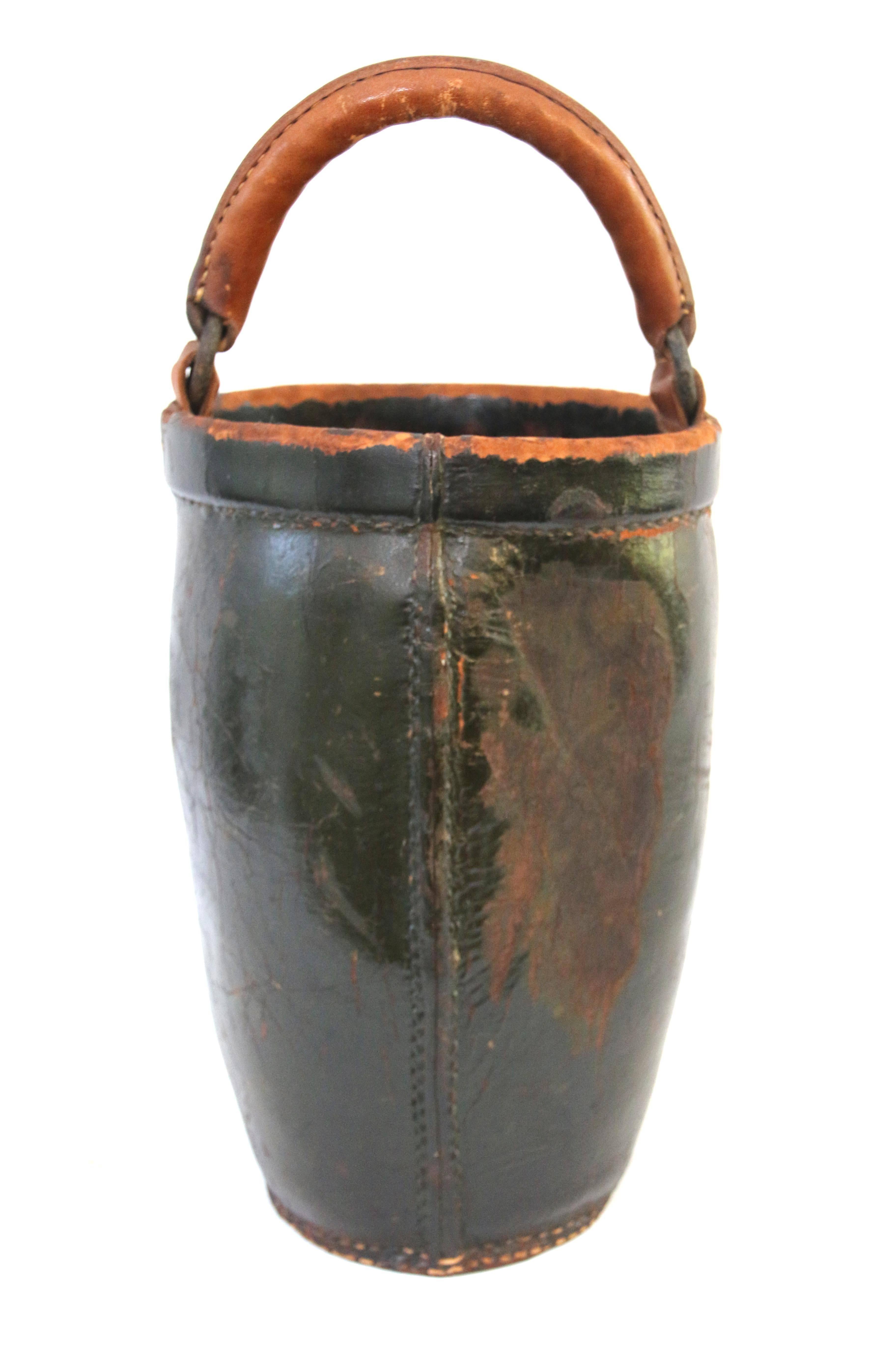 Mid-19th Century 19th Century Massachusetts Leather Fire Bucket For Sale