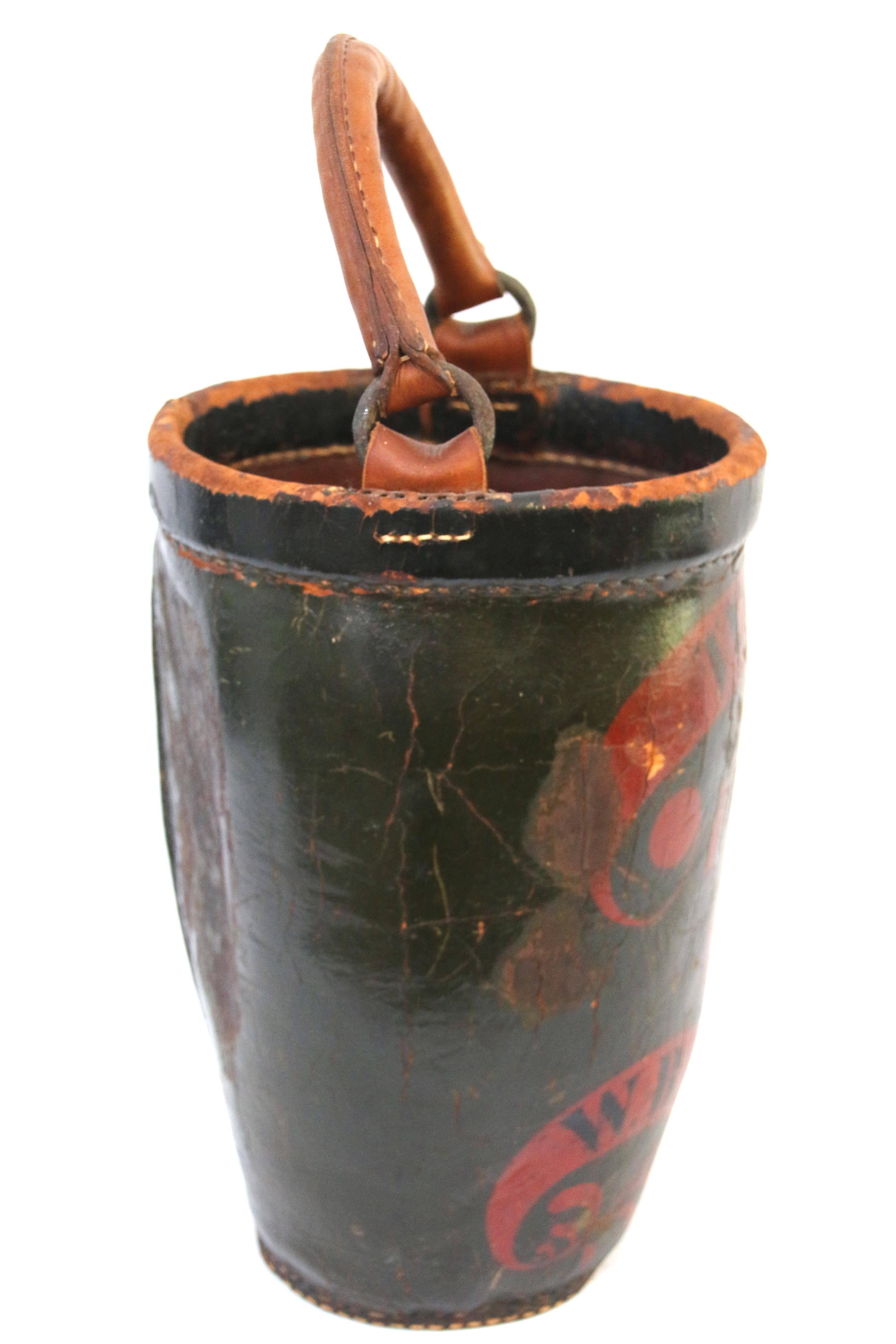 19th Century Massachusetts Leather Fire Bucket For Sale 1
