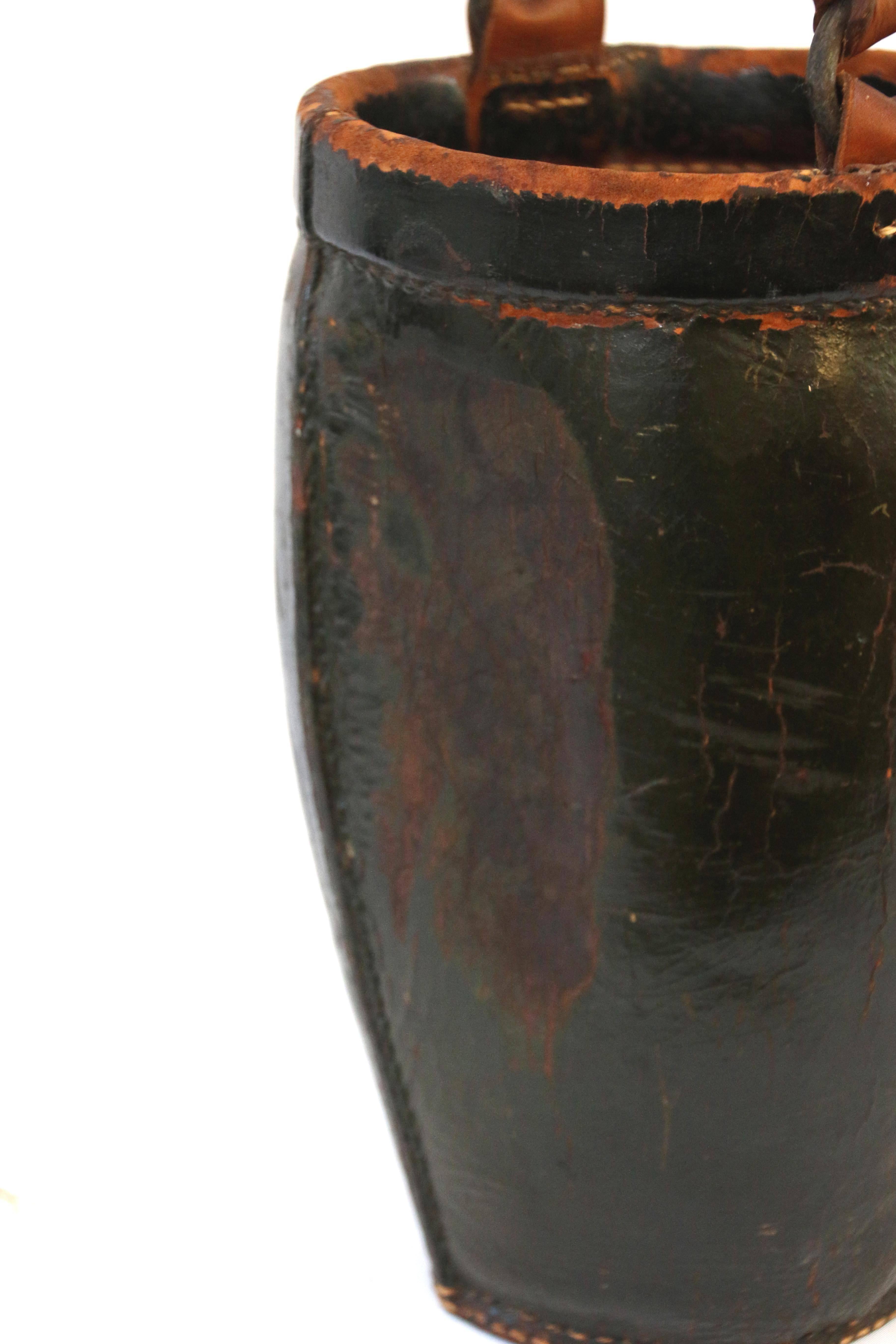 19th Century Massachusetts Leather Fire Bucket For Sale 3