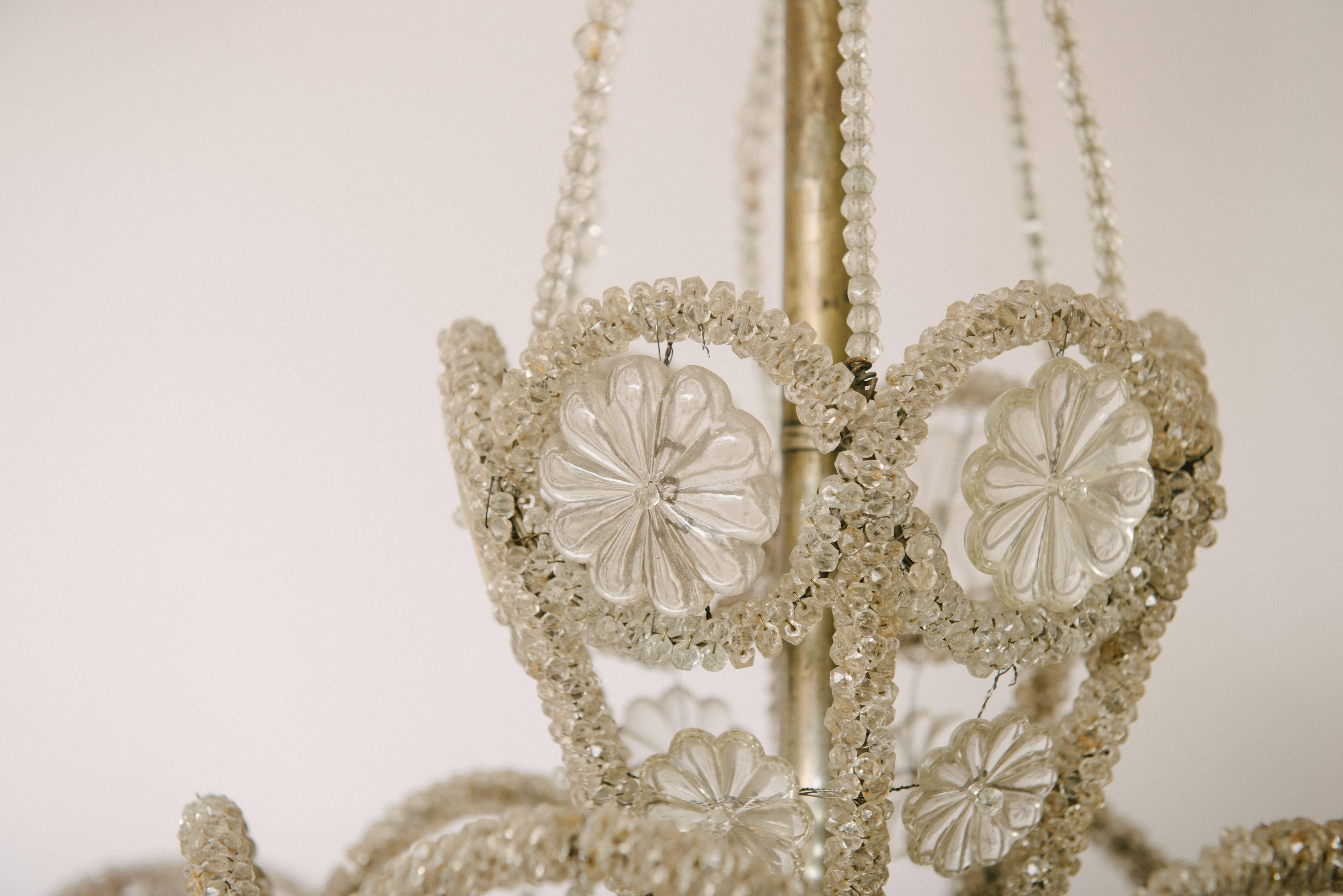 Early 20th Century Crystal and Glass Chandelier 2