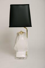 Vintage White Ceramic Elephant Bust Lamp