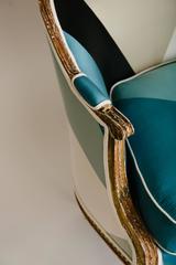 19th Century Louis XVI Style Miles Redd Cubist Silk Sofa