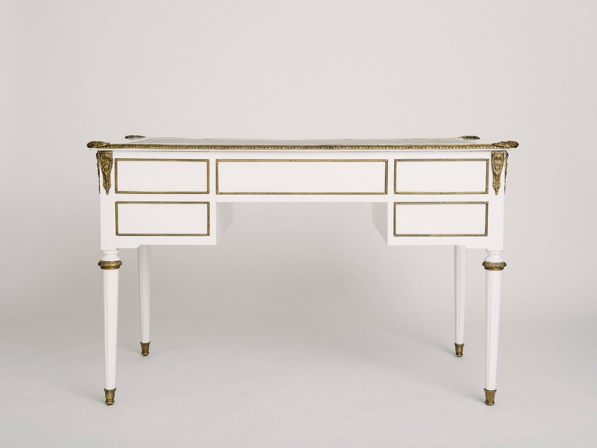 Painted White Lacquered Louis XVI Style Desk