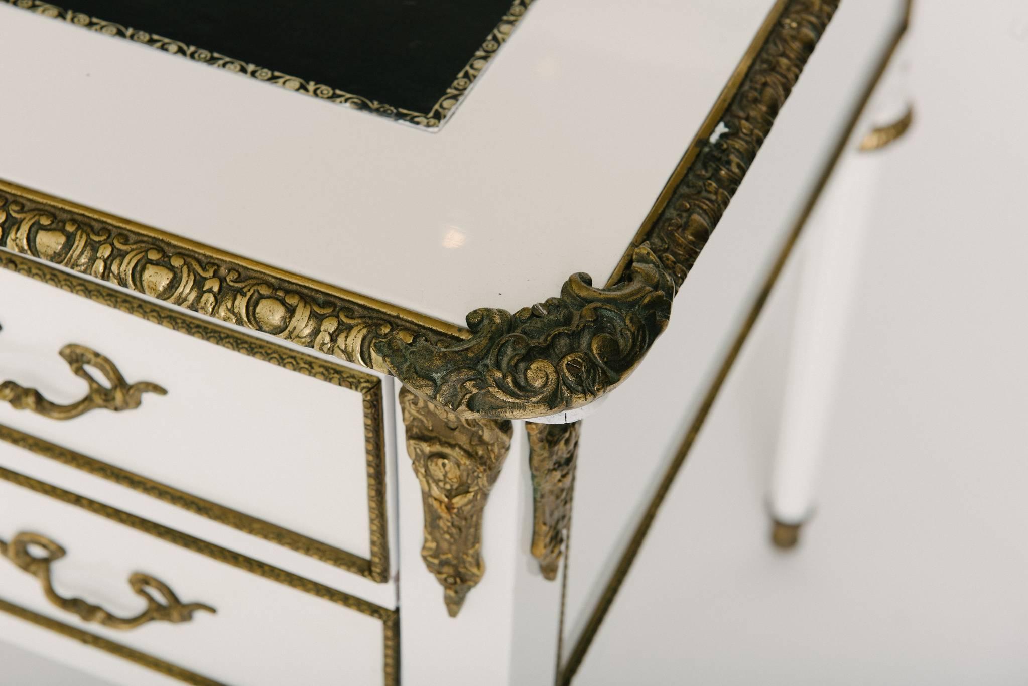 20th Century White Lacquered Louis XVI Style Desk