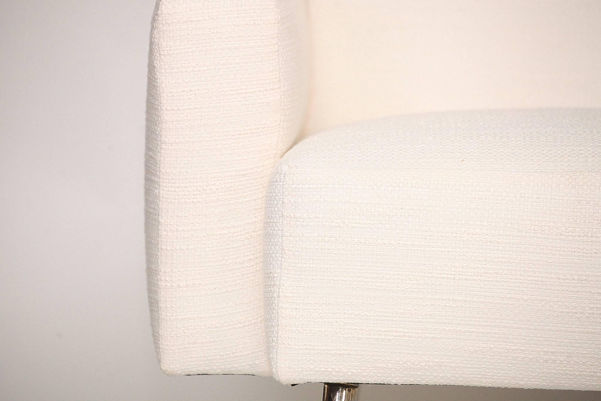 Modern Pair of 1950s White Italian Armchairs