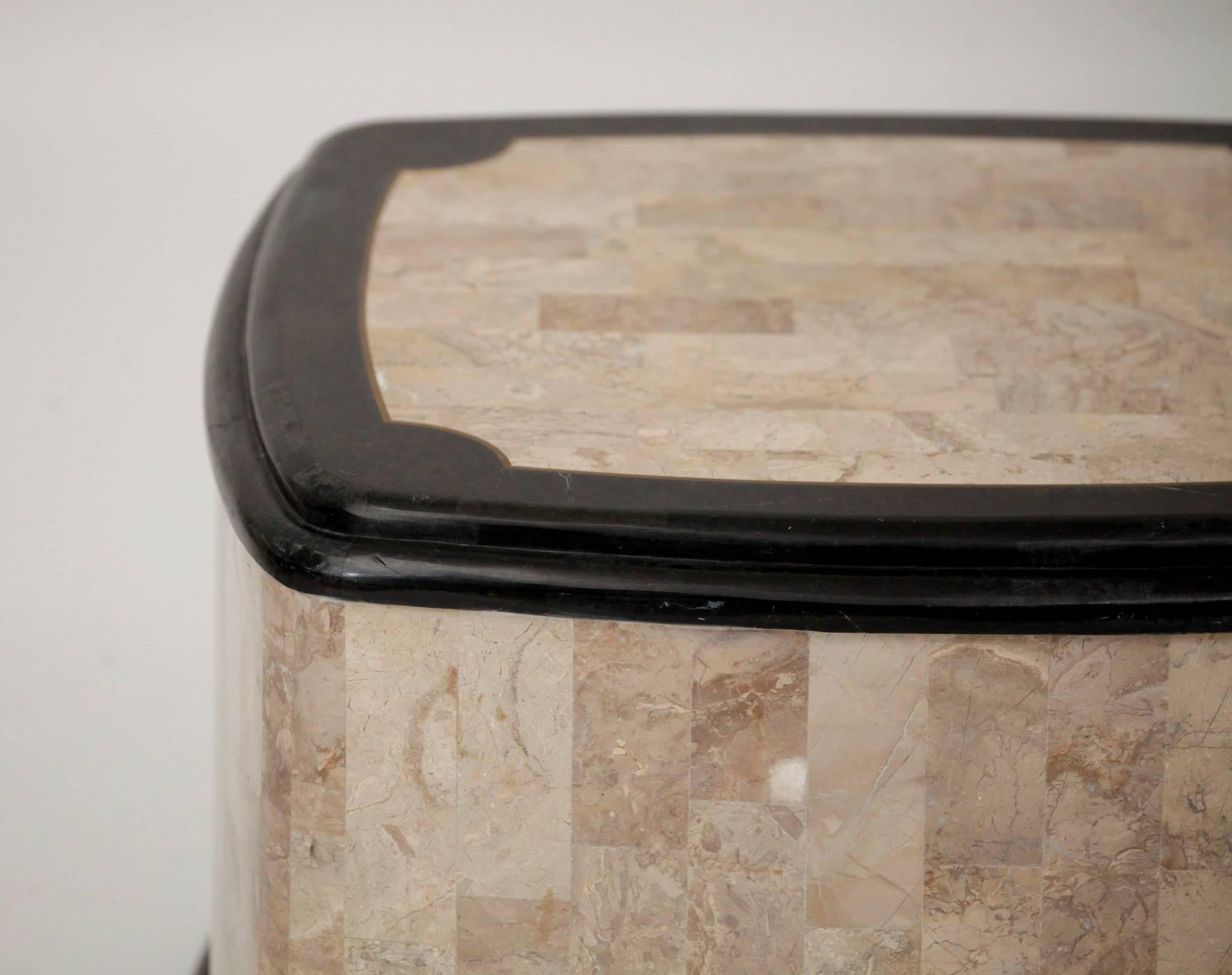 Tessellated Stone and Marble Occasional Table In Excellent Condition For Sale In Houston, TX