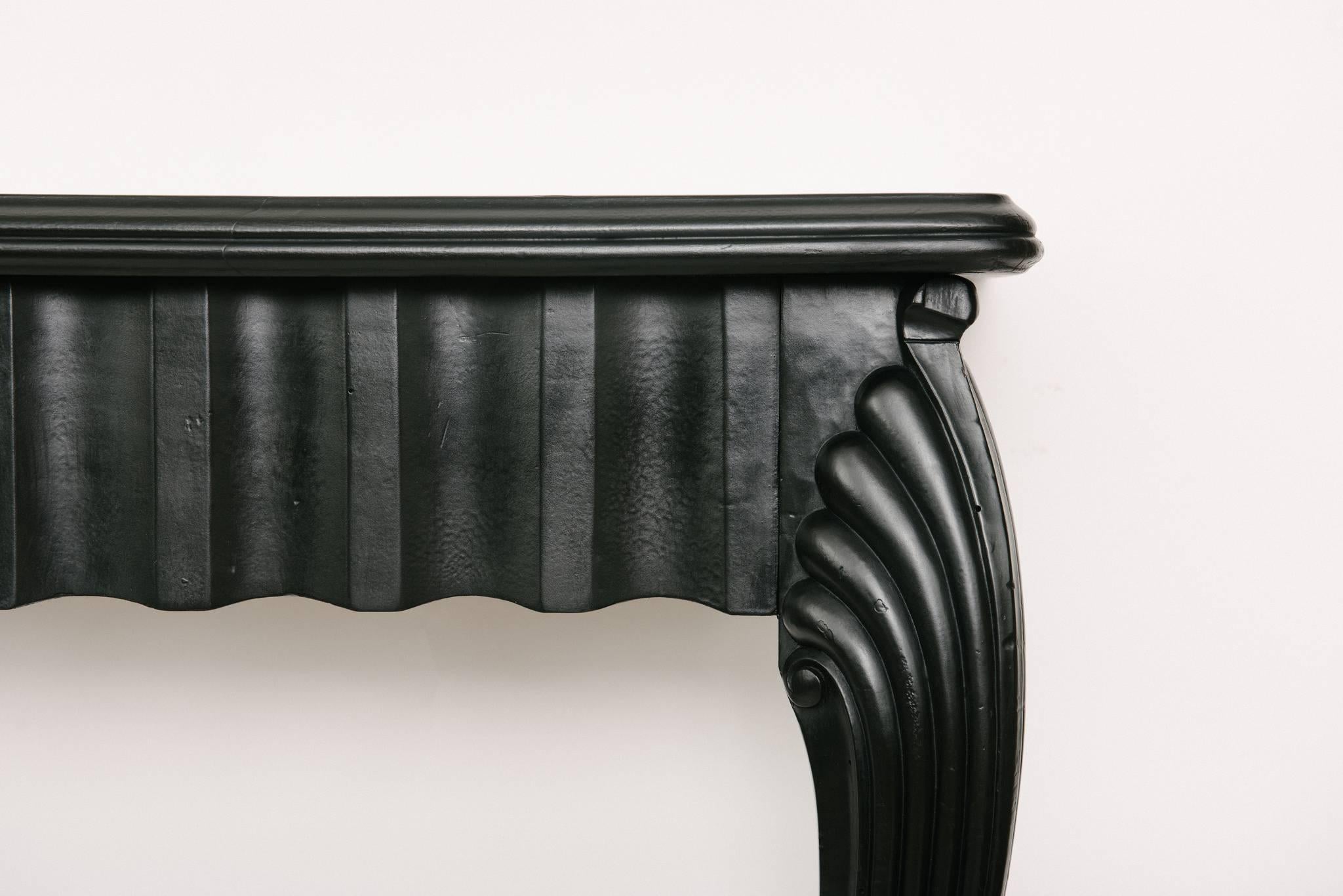 Pair of French Ebonized Console Tables, circa 1930 In Excellent Condition In Houston, TX
