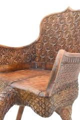 Anglo Indian Carved Peacock Chair
