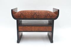 Art Deco Snakeskin Suede Pigskin Seat/Ottoman