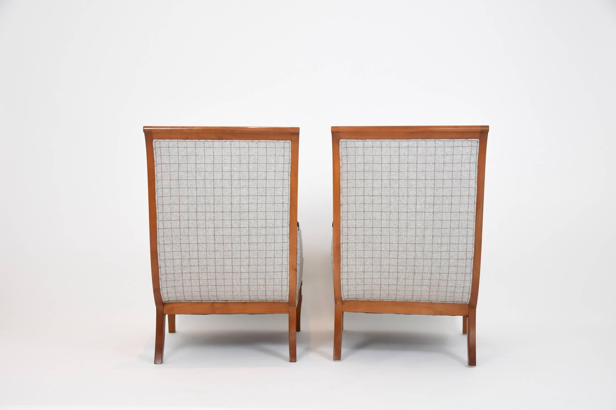 Unknown Pair of Biedermeier Style Dolphin Bergére Chairs