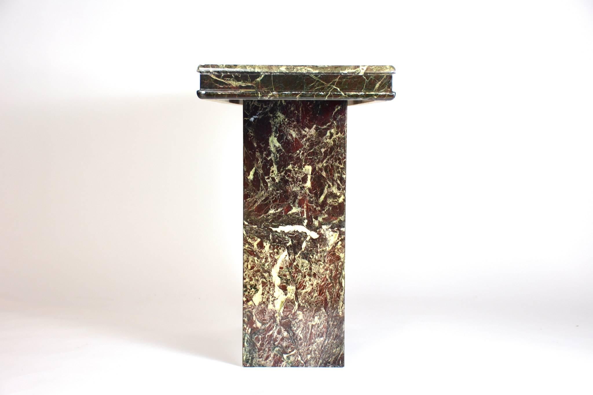 A vintage Rosso Levanto burgundy marble console.