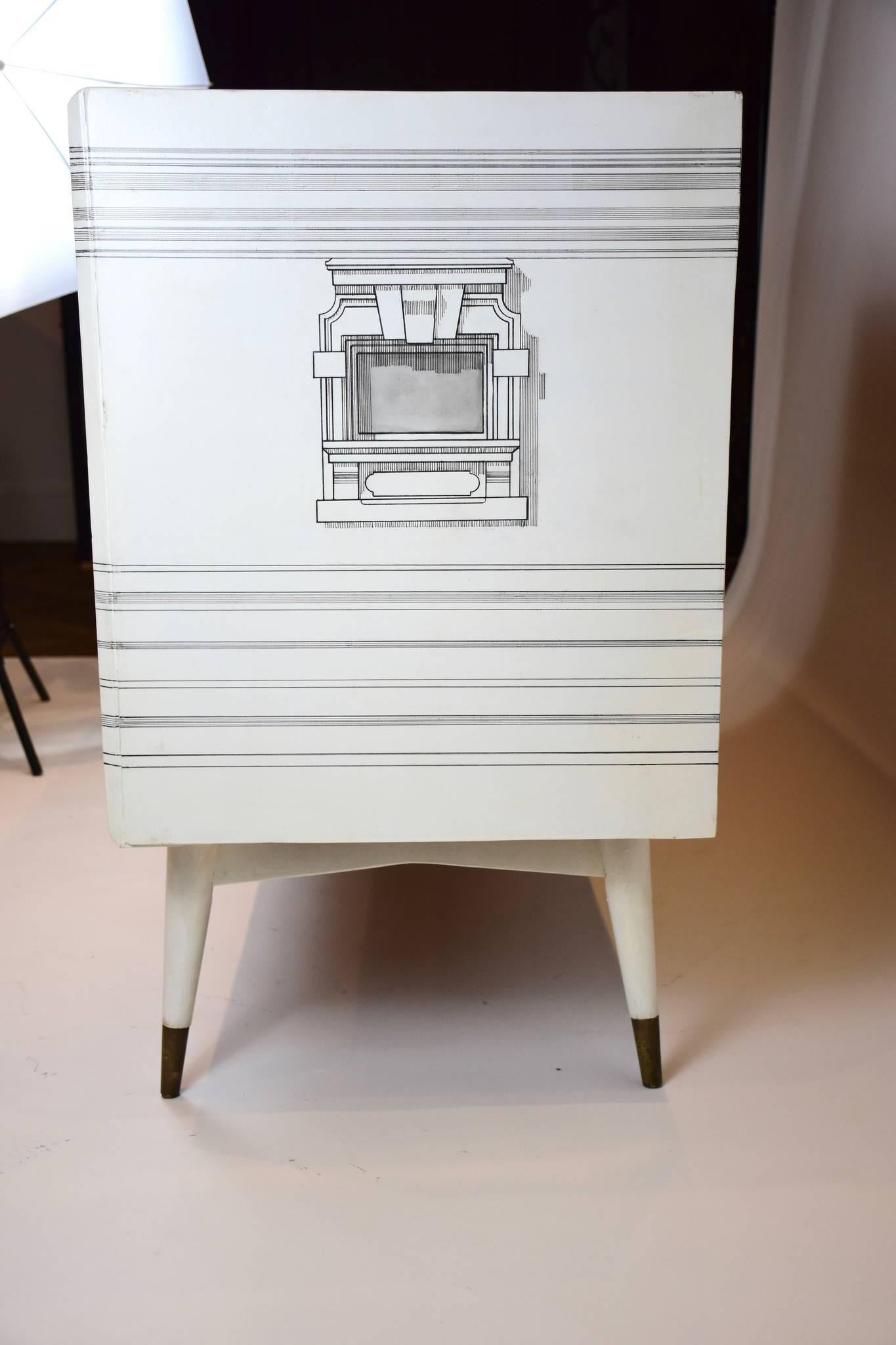 Mid-Century Modern Fornasetti Style Chest of Drawers