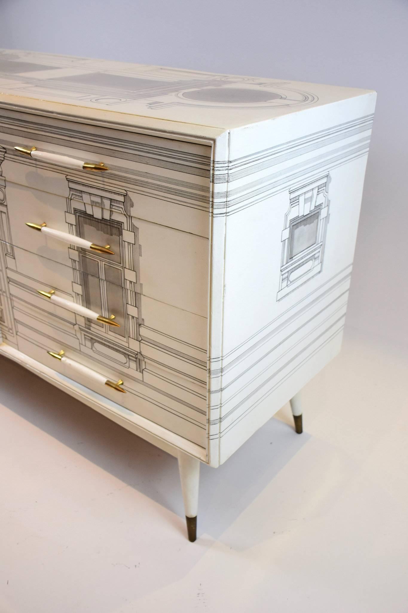Italian Fornasetti Style Chest of Drawers