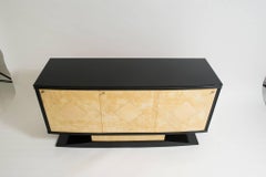 Credenza in pelle di capra laccata Art Deco italiana di Vittorio Dassi