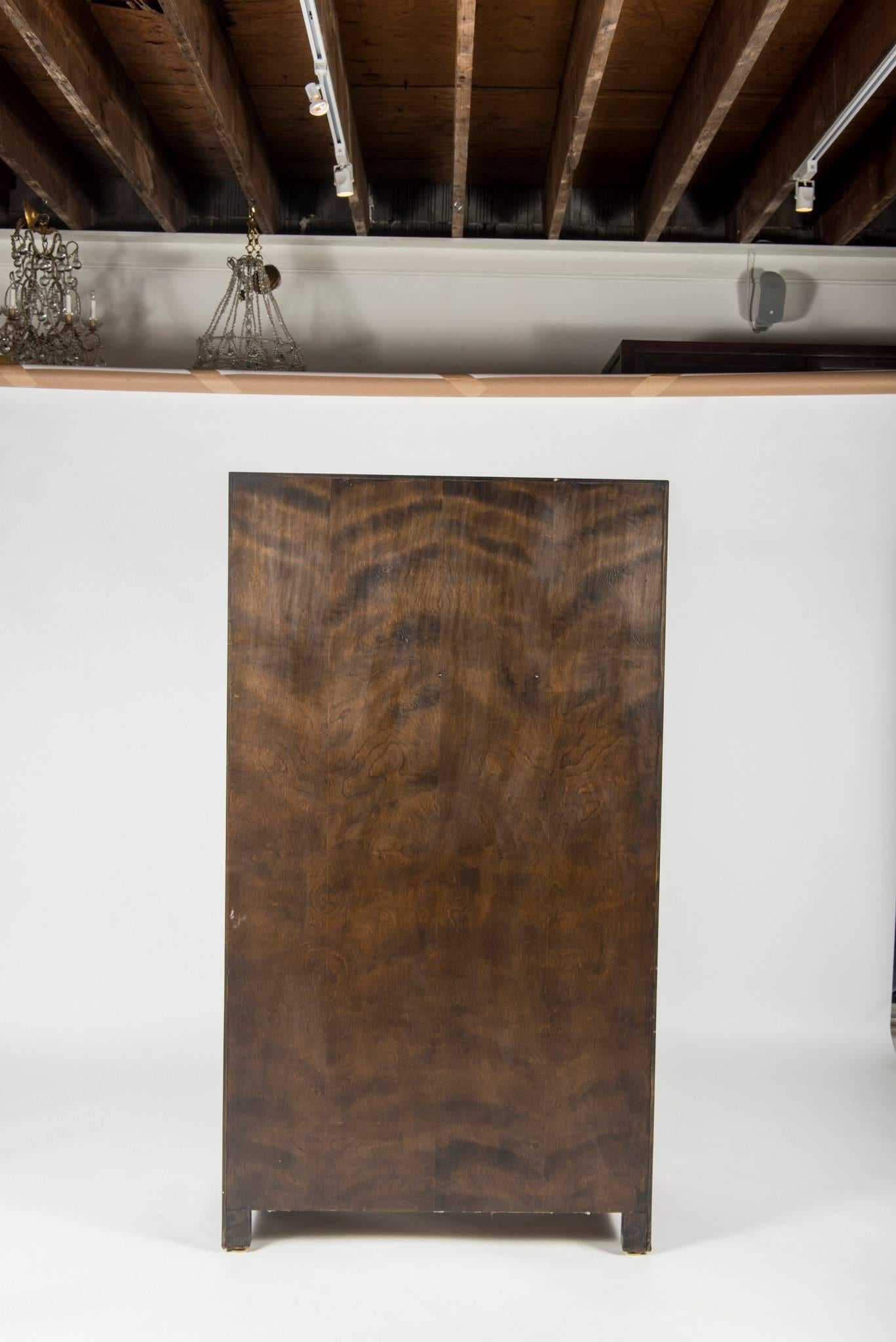 Mastercraft Burl Wood and Brass Cabinet 3