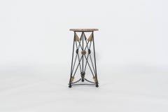 Gilt Iron Neoclassical Style Arrow Gueridon with Marble Top