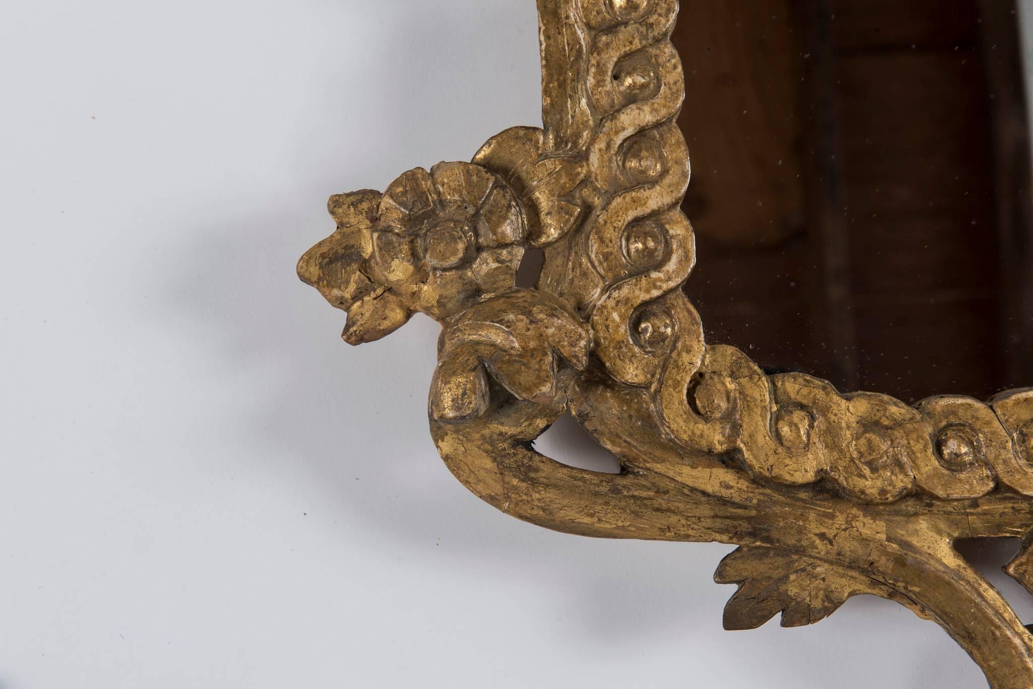 Giltwood 18th Century Italian Gilt Wood Mirror