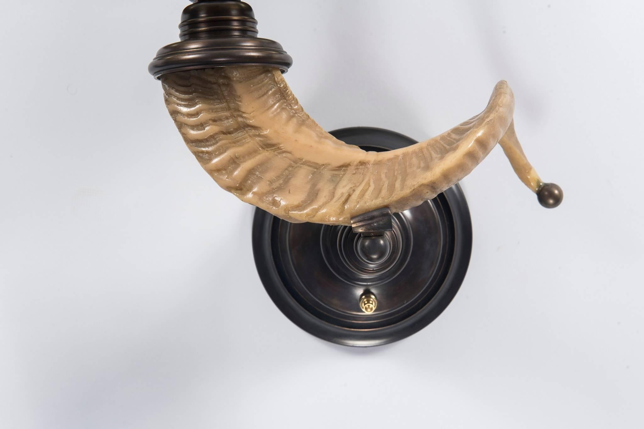 20th Century Pair of Vintage Horn Style Sconces