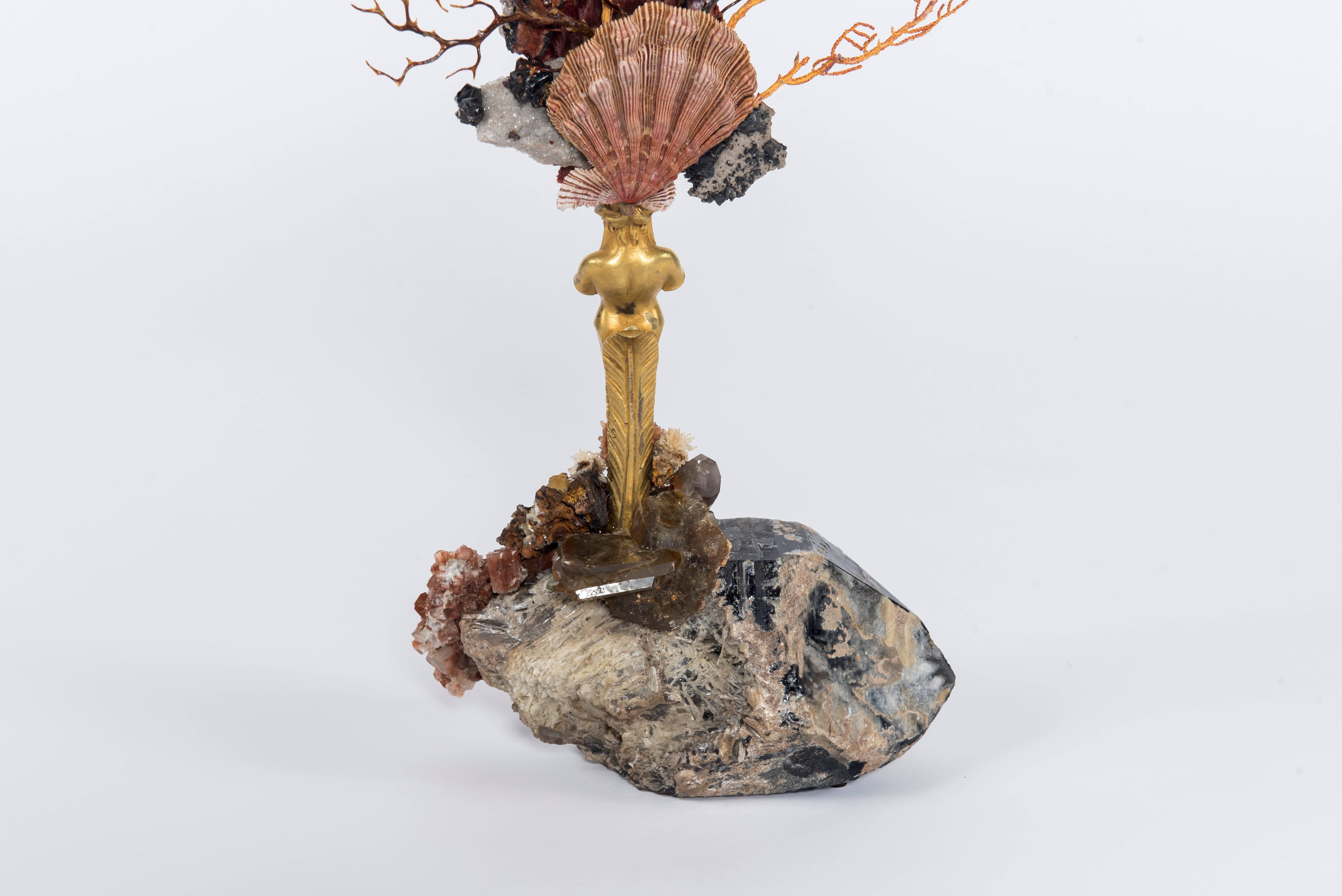 Calypso Coral Sea Fan Quartz Caryatid Sculpture 1