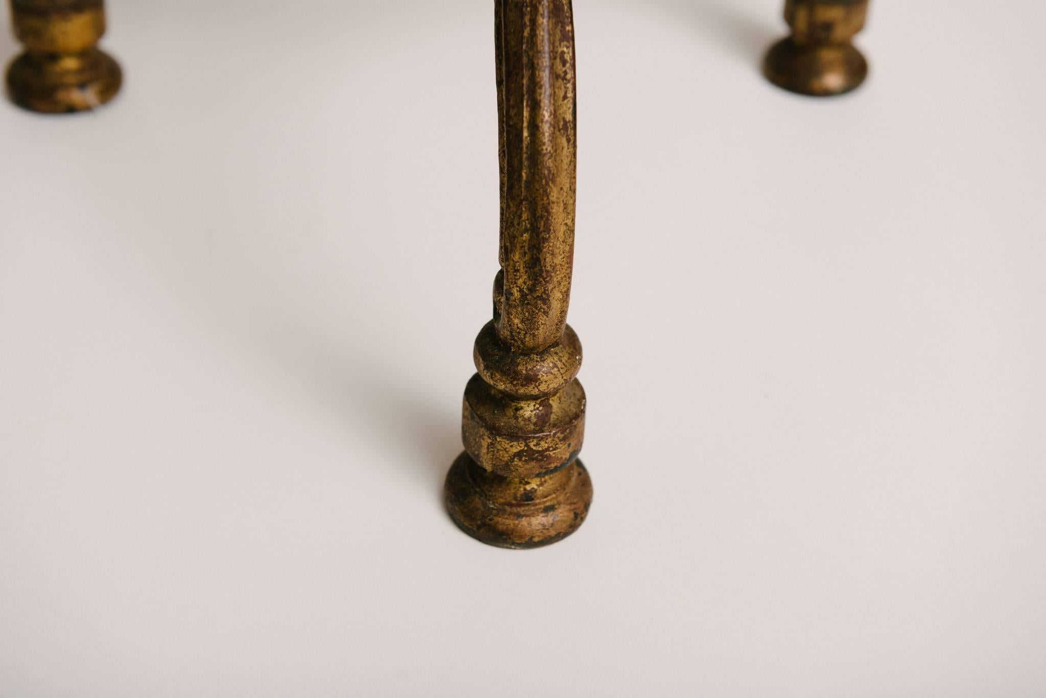 19th Century French Gilt Iron Guerdon With Marble Top 3