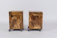 Pair of Mid-Century Modern Onyx Cube Tables