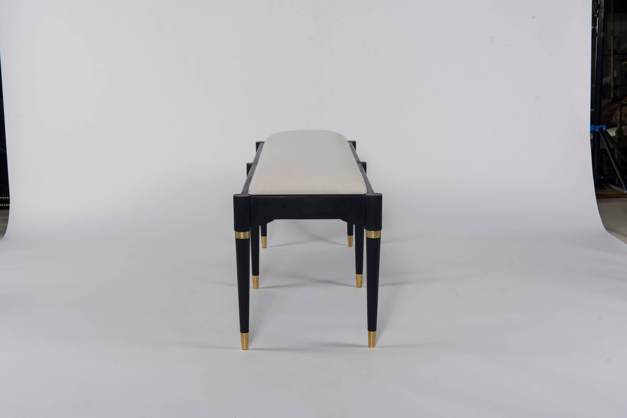 Mid-Century Modern Ebonized Parzinger Style Bench