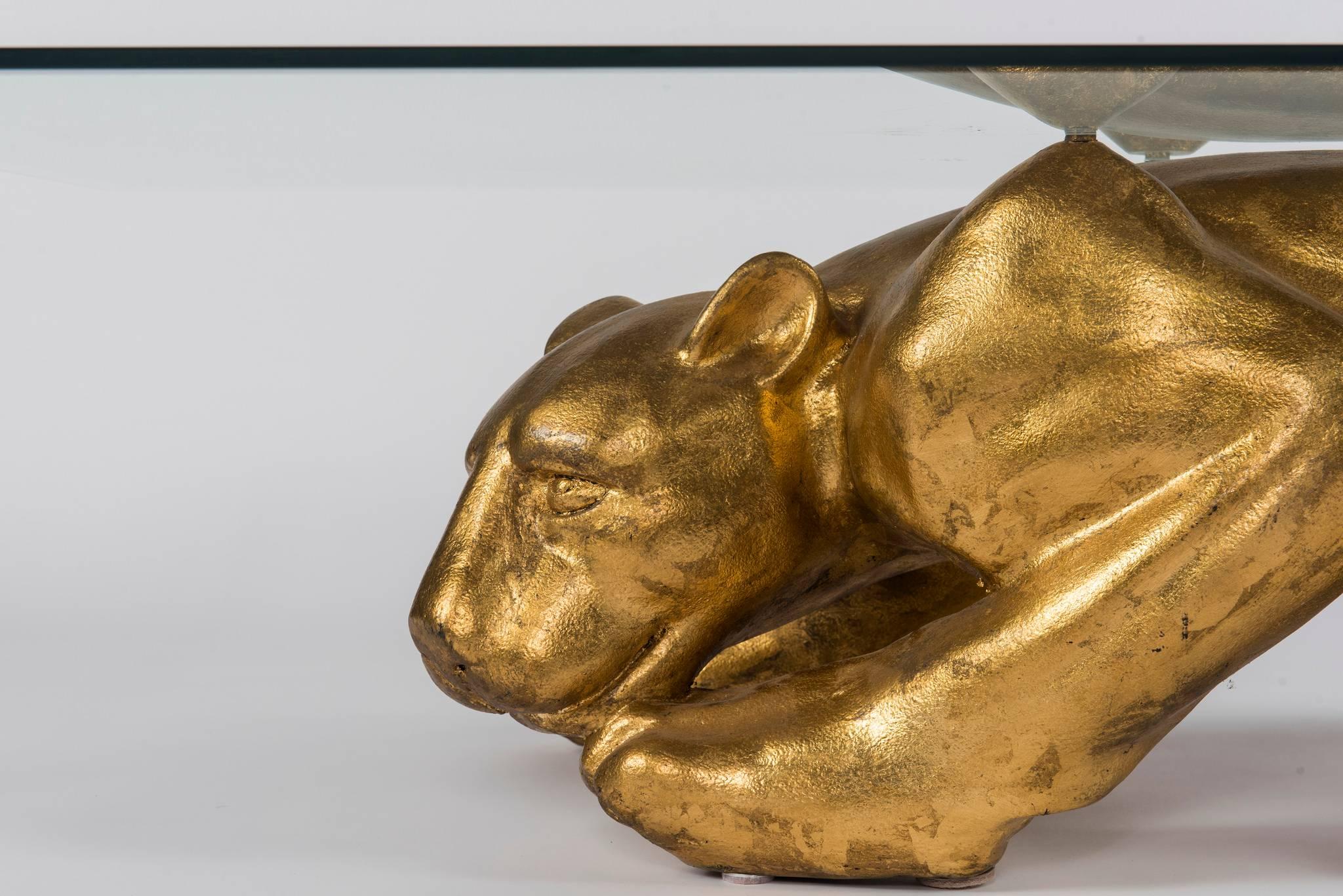 Modern Gilt Panther Cocktail Table