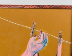 Neraldo de la Paz Rosa abstrakter Akt Öl auf Leinwand „All Washed Up“