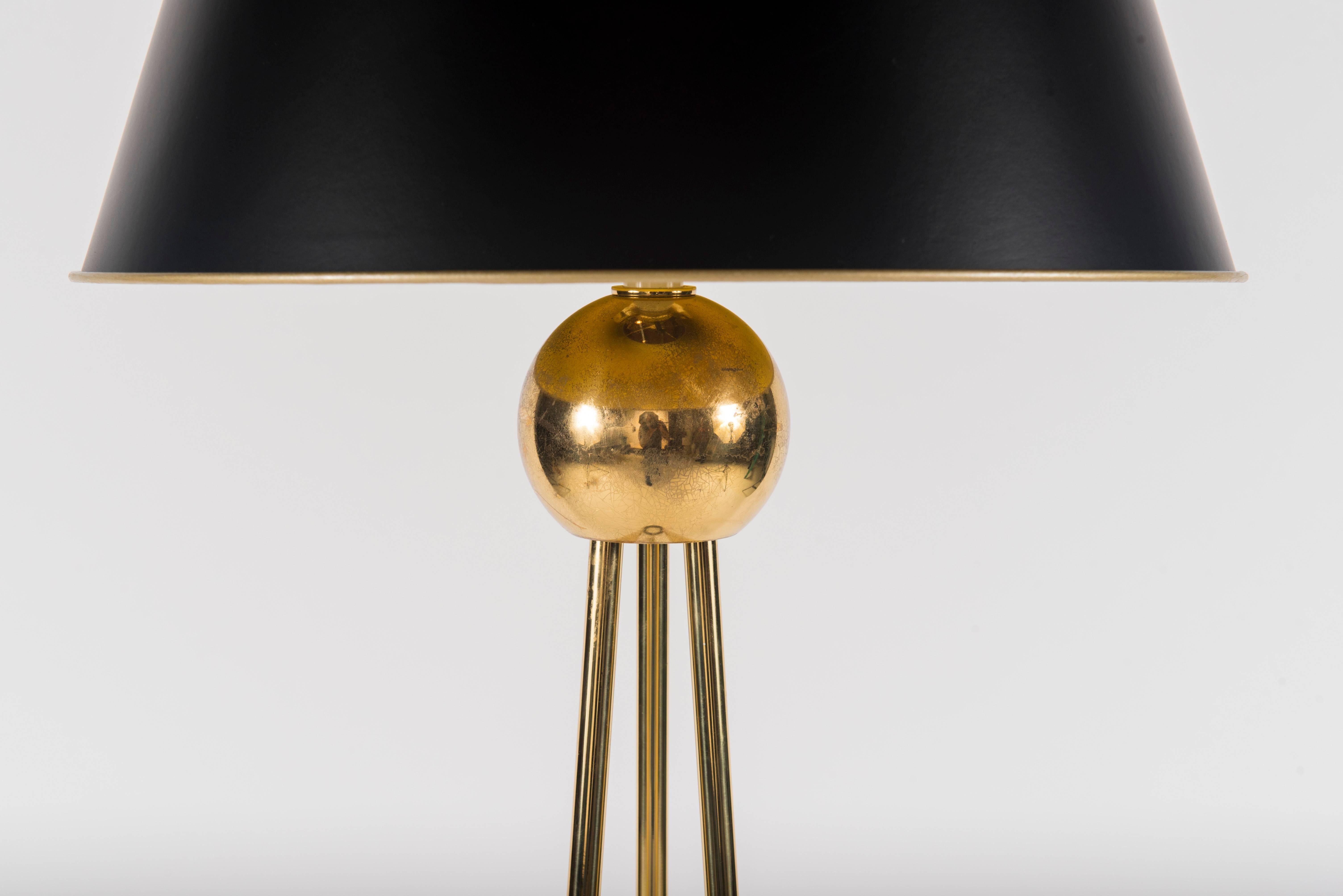 Modern Walter Von Nessen Floor Lamp with Black Shade