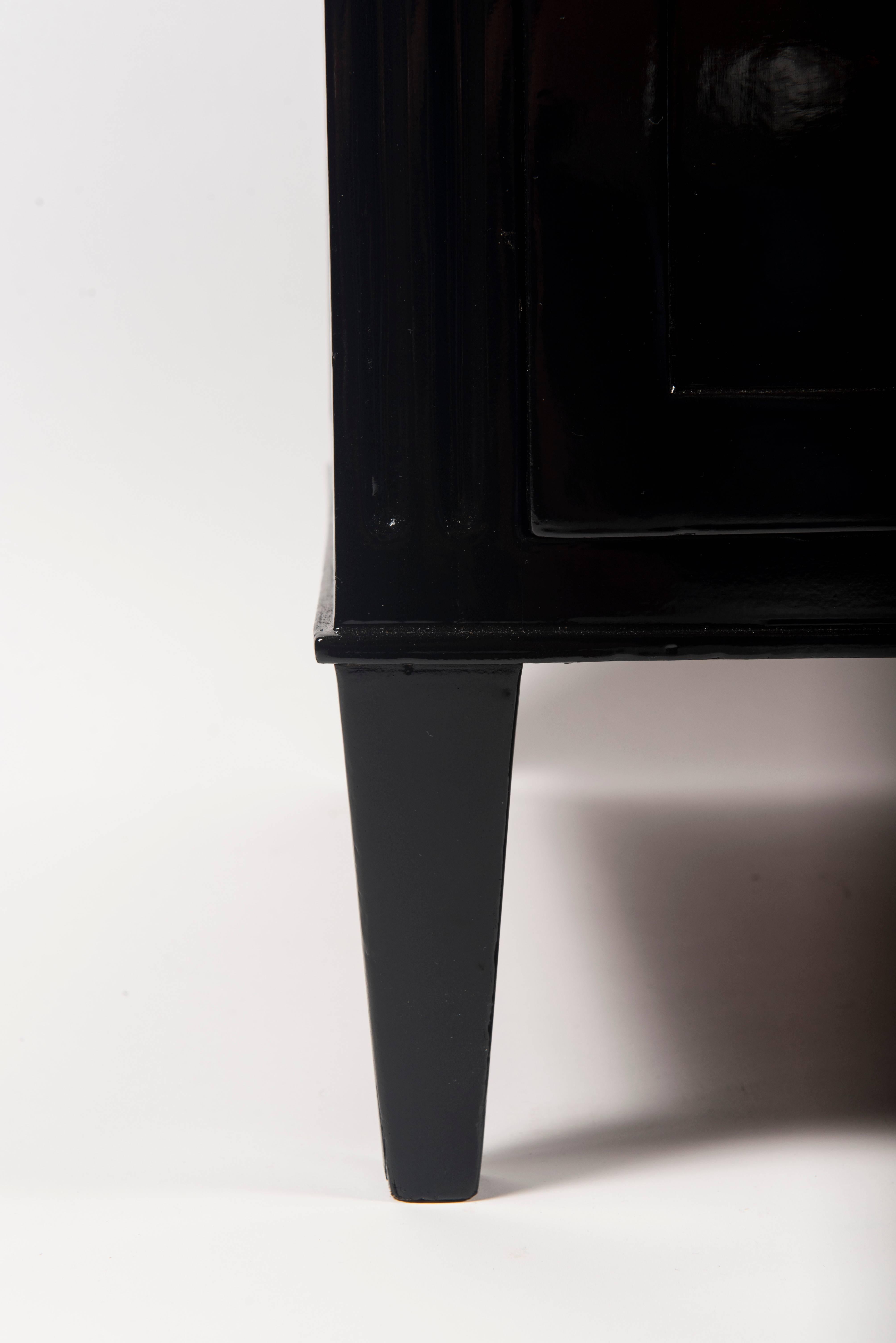 Louis XVI Style Black Lacquered Chest of Drawers 1