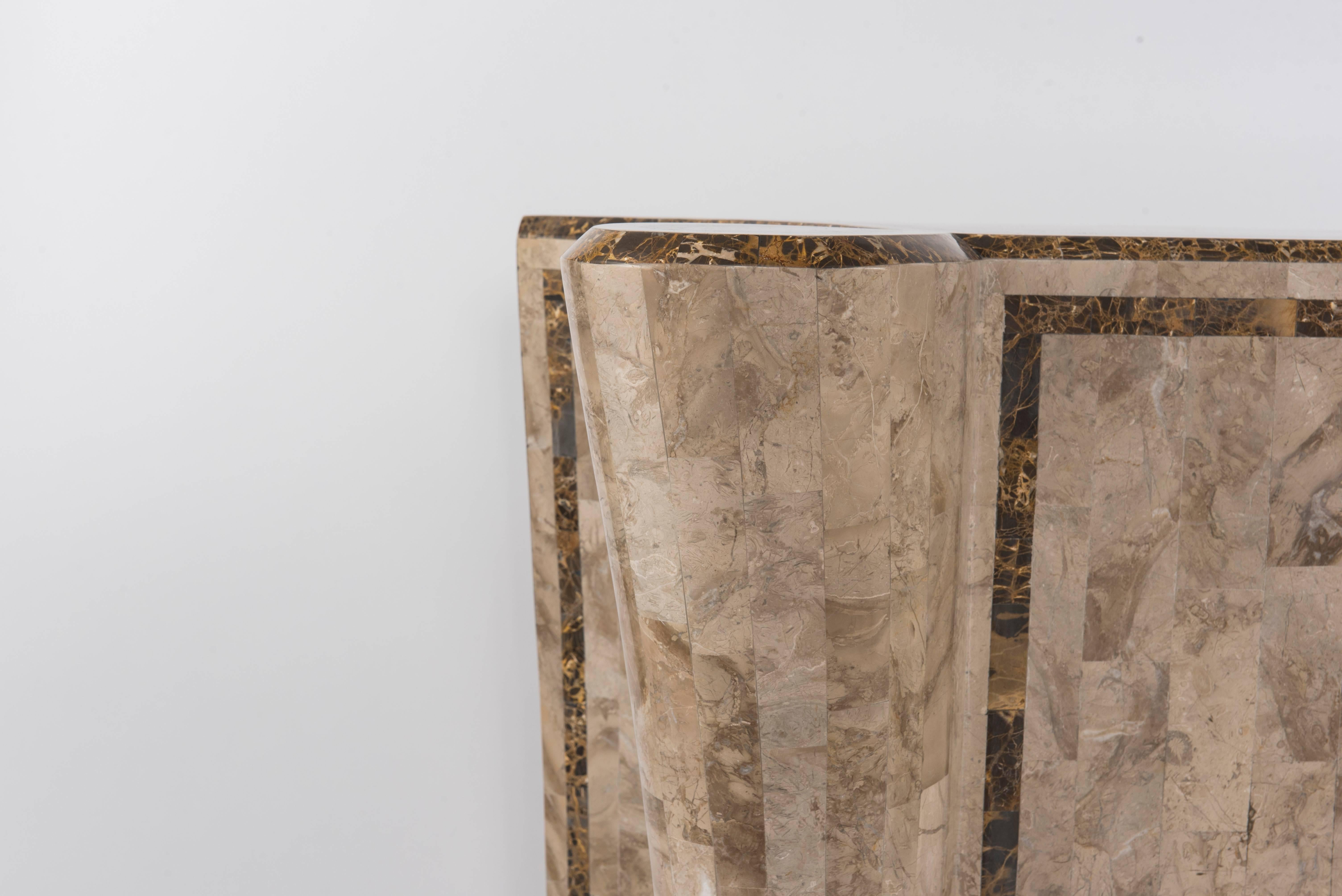 Modern Tessellated Marble Console Table For Sale