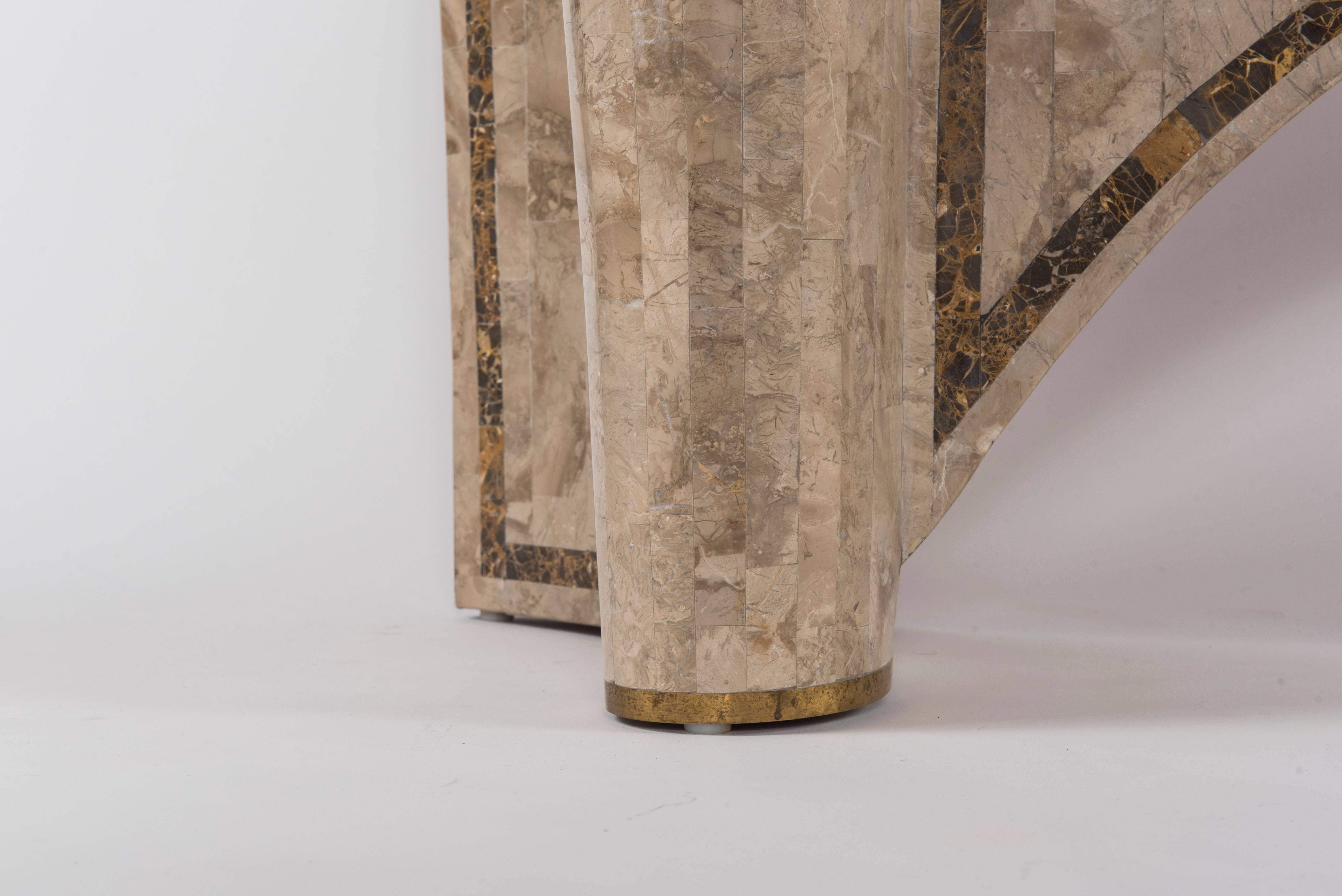 Tessellated Marble Console Table For Sale 1