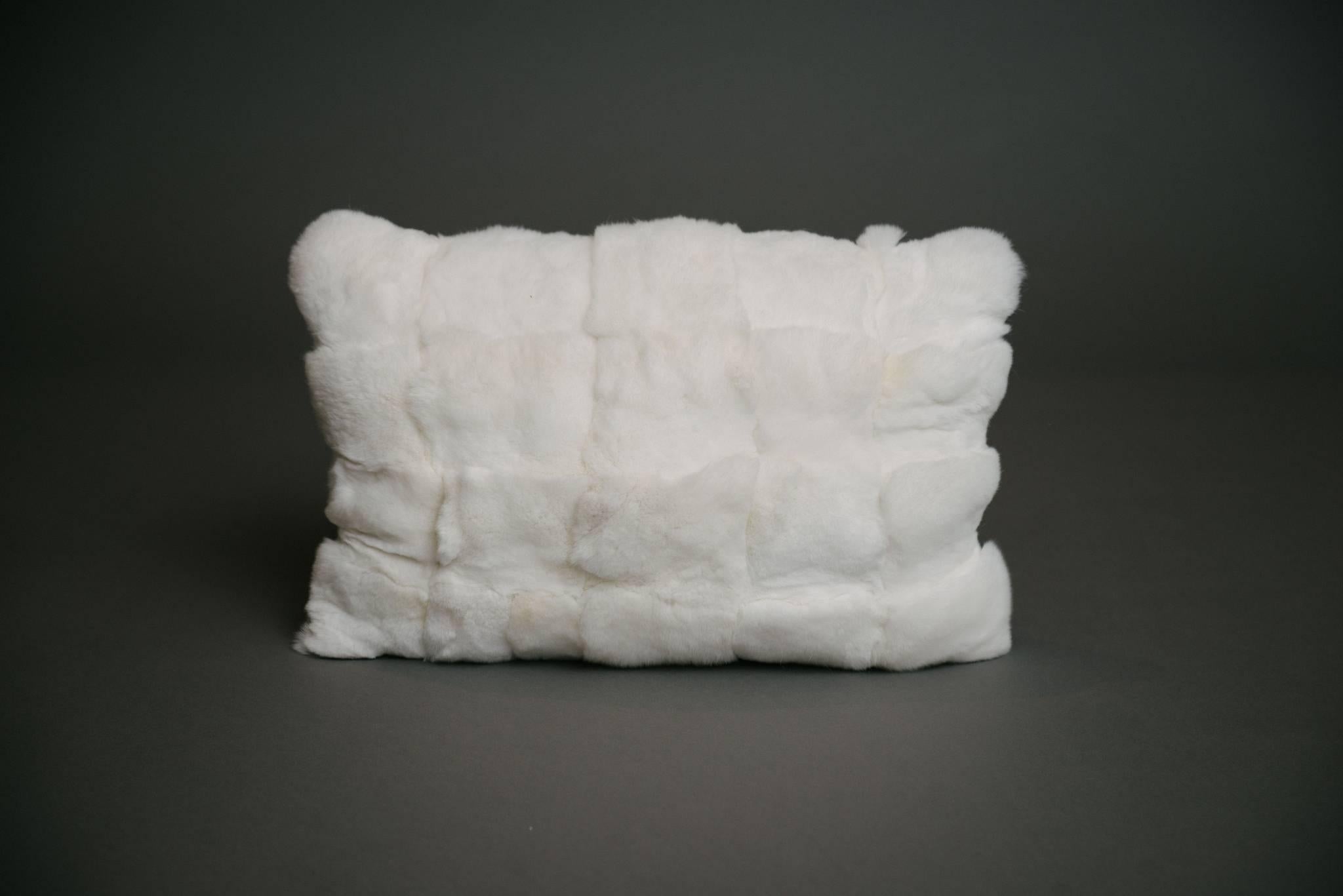 White Rex Fur Pillow 1