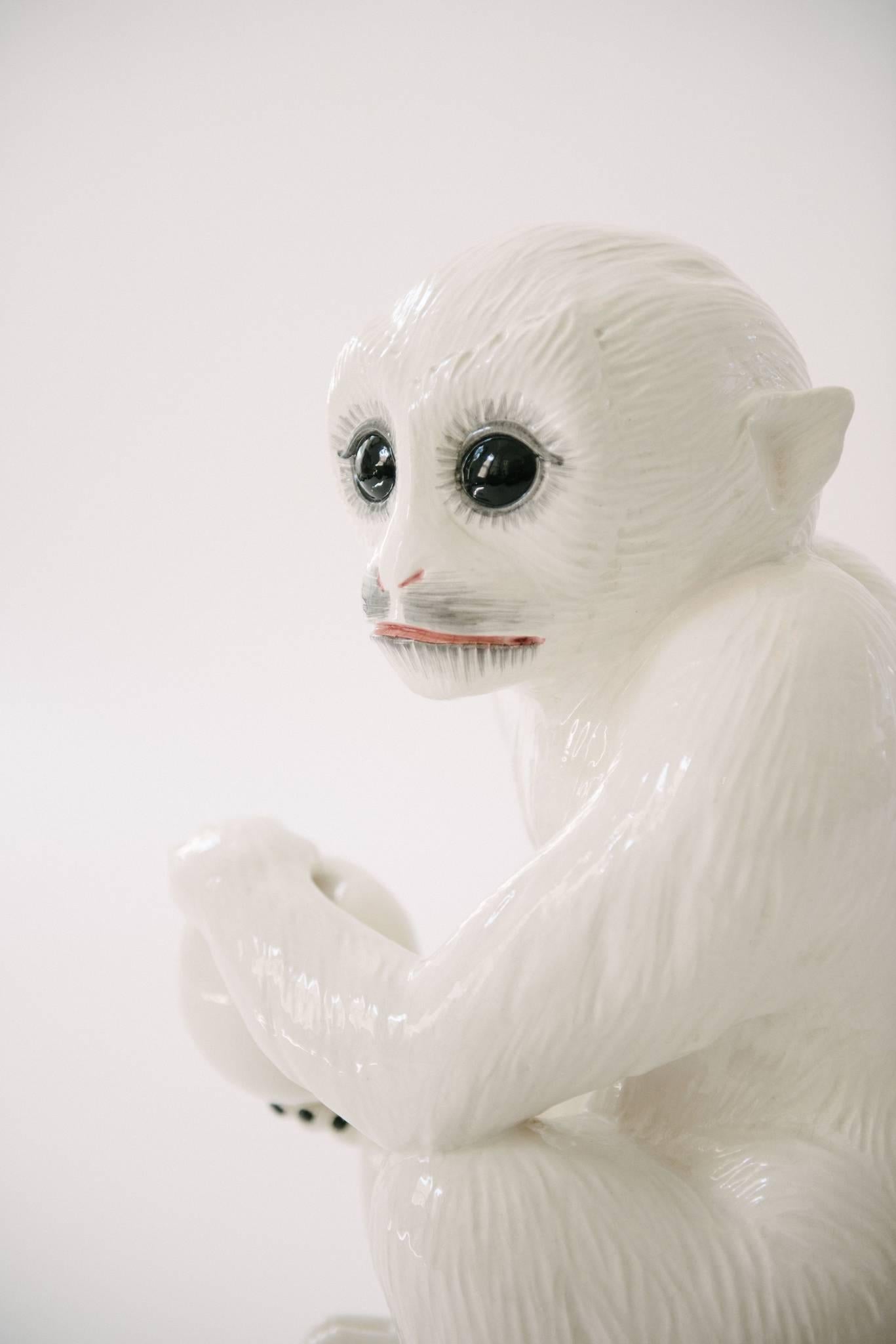 Vintage Italian ceramic  monkey sculpture.