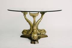 Italian Brass Dolphin Dining Table Base