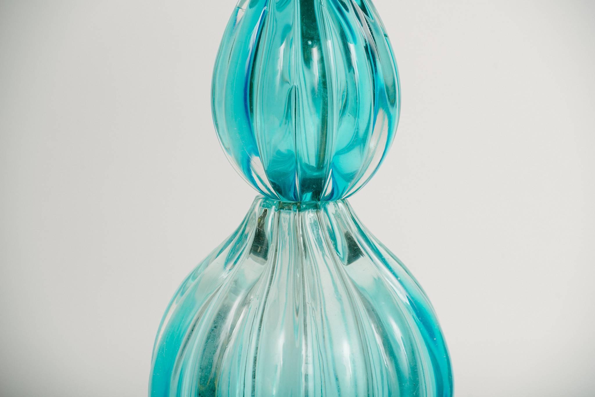 vintage blue glass lamps