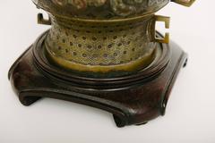 Chinese Enamel and Brass Lamp