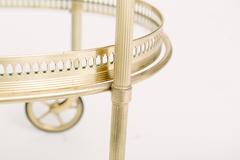 French Brass Oval Bar Cart