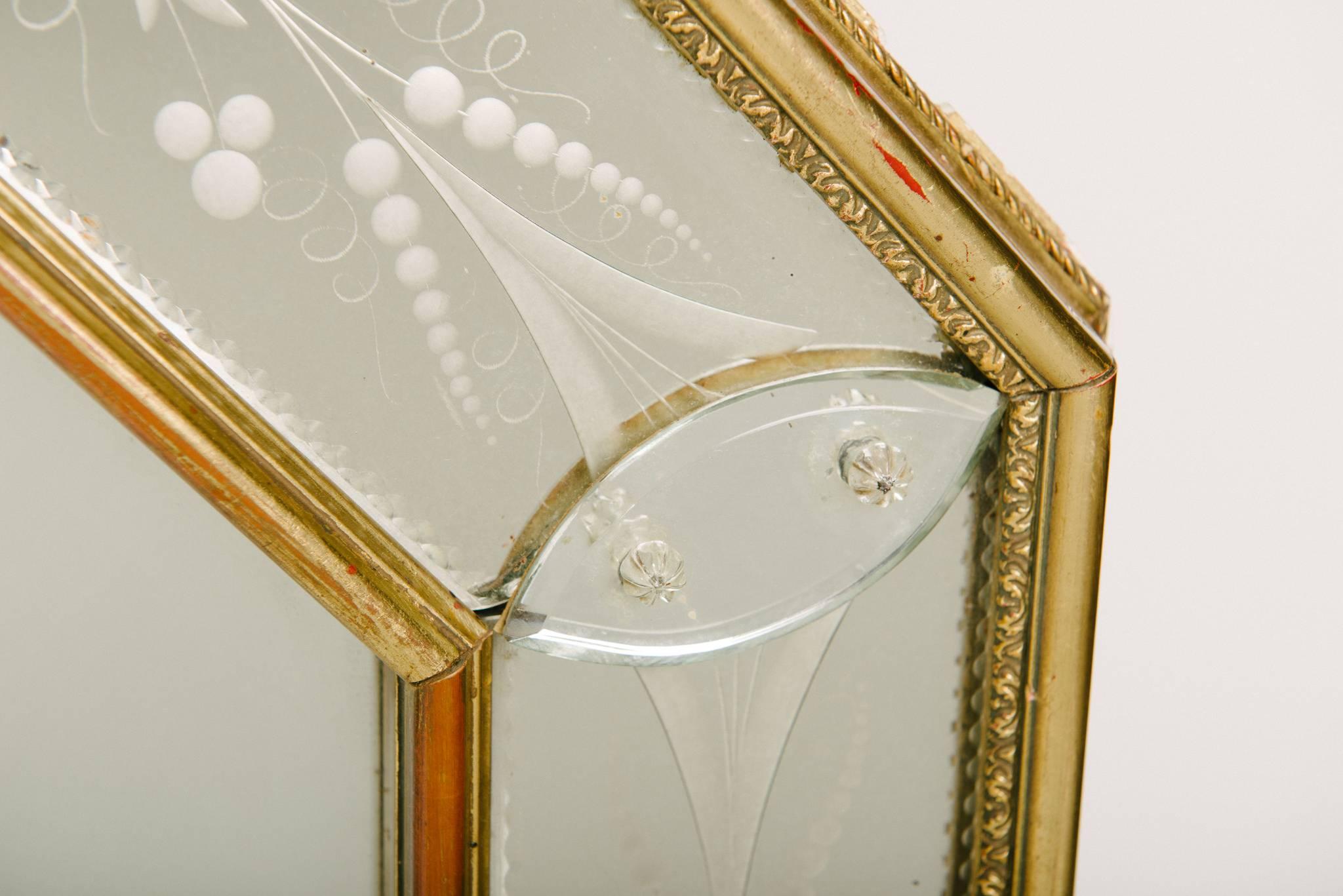 Etched Octagonal Venetian Mirror