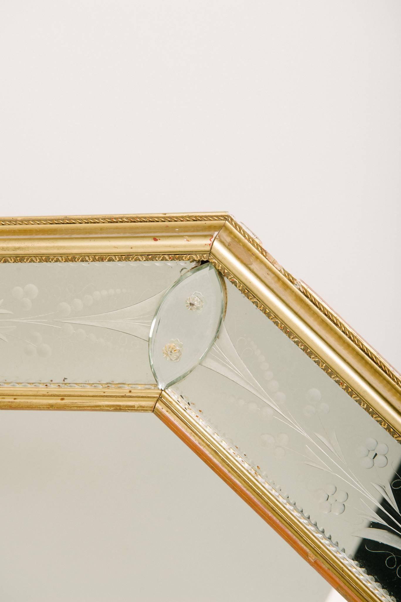 20th Century Octagonal Venetian Mirror