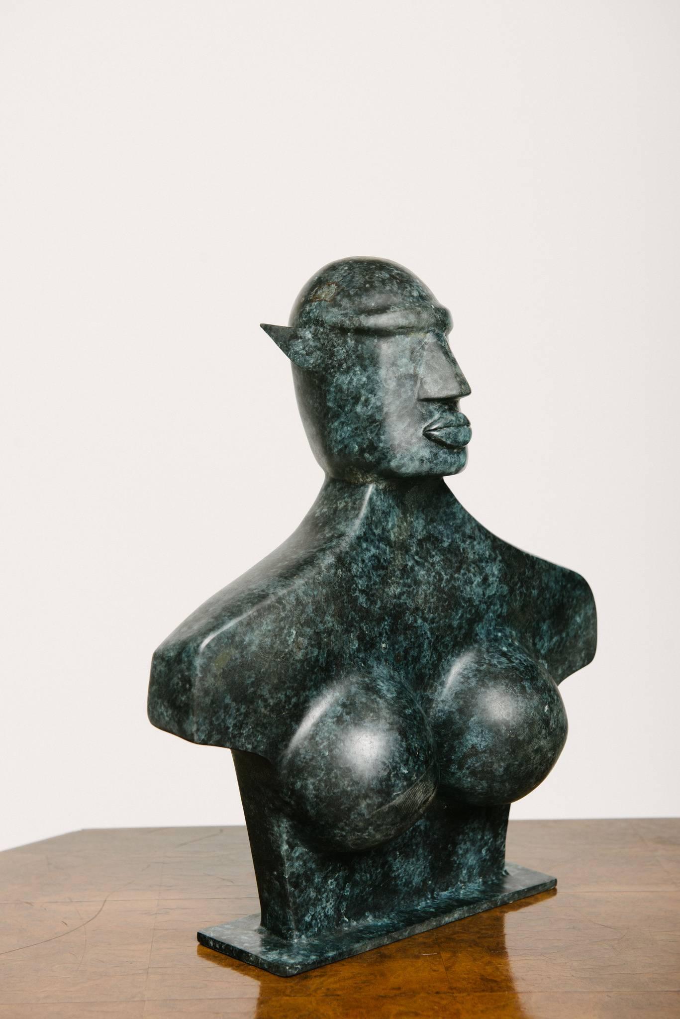 Sculpture contemporaine post moderne en bronze patiné 