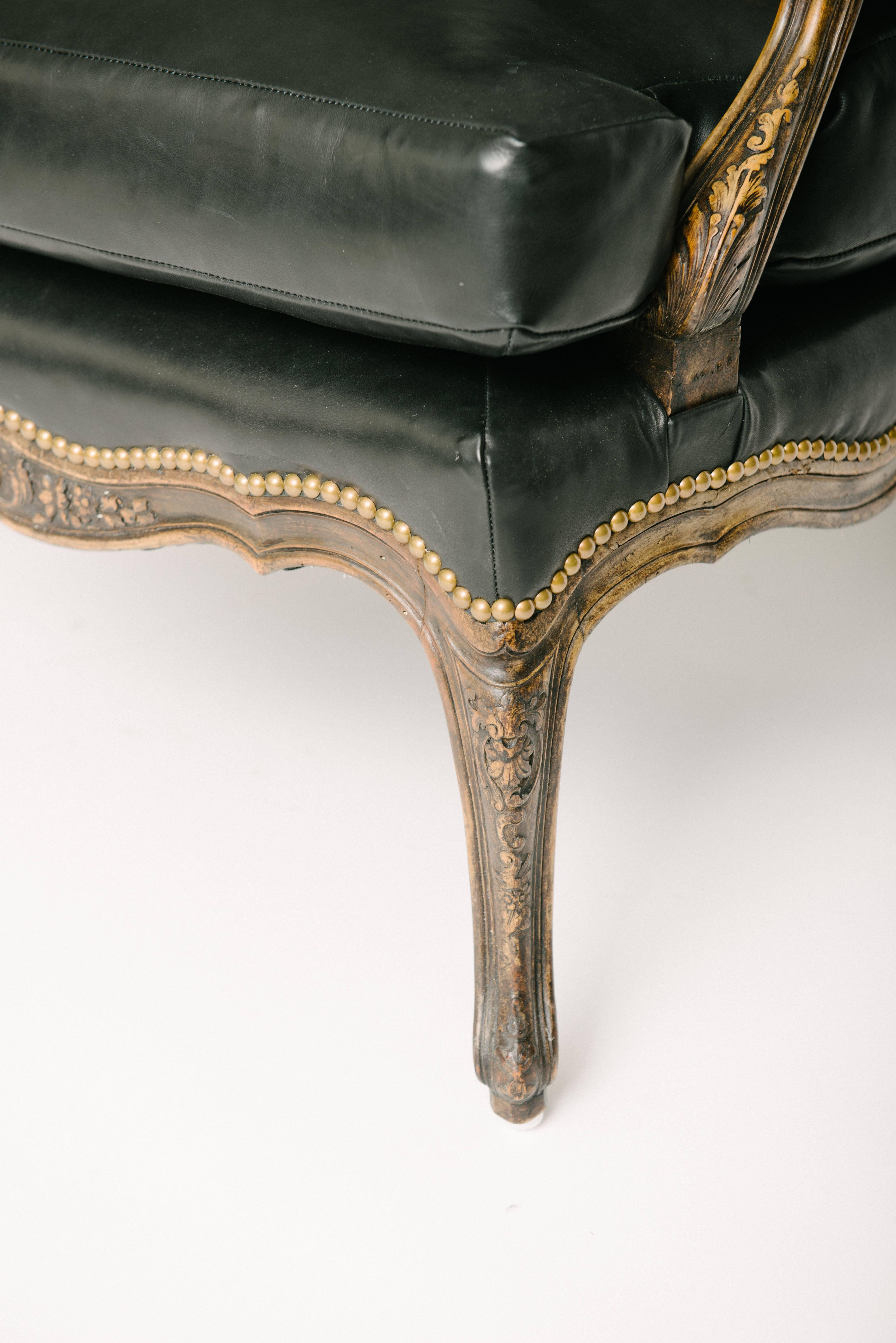 Carved 19th Century Louis XV Style En Confessional Chair 