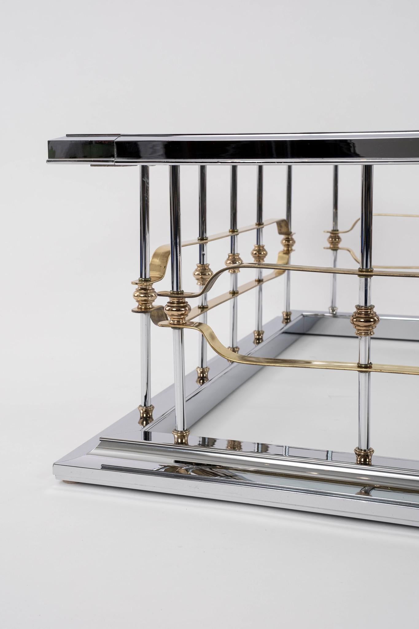 Romeo Rega Style Chrome Brass & Glass Cocktail Tables en vente 1