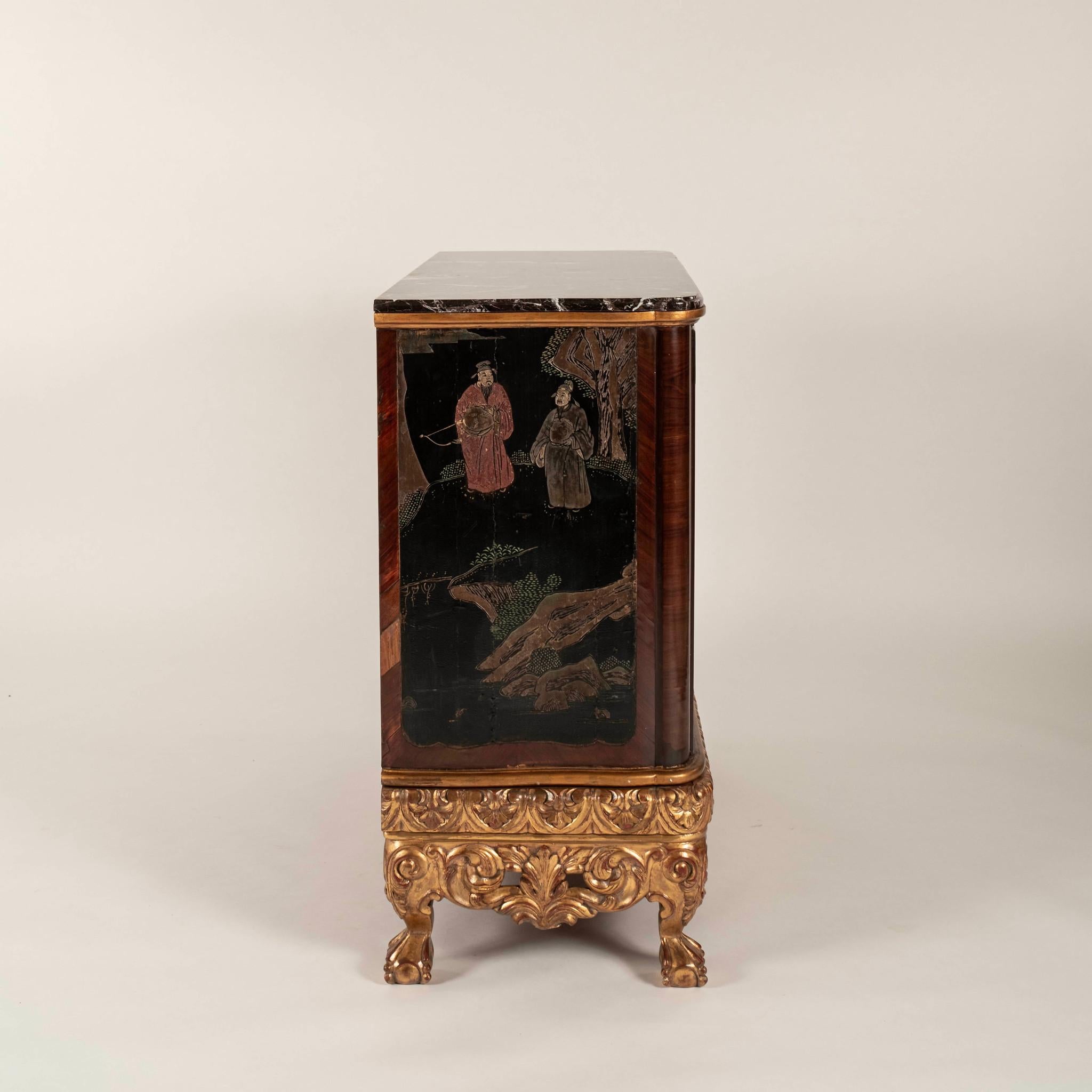Pair Coromandel Giltwood Cabinets, circa 1920s For Sale 8